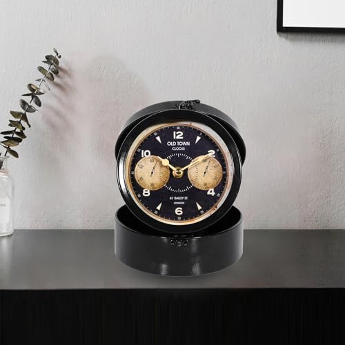 Vintage Jewel Box Table Clock, Black