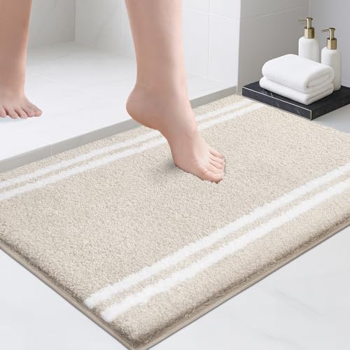 PURRUGS Bathroom Rug, Bath Mat, 20" x 30", Beige - color: Beige, size: 20" X 30"