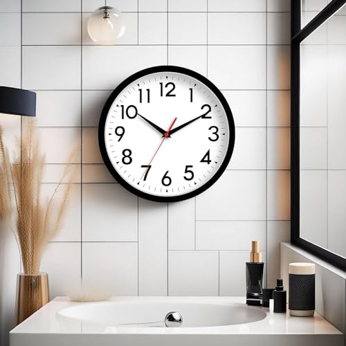 DAXSMY 8 Inch Wall Clock, Battery Operated Silent Non Ticking - color: A-black, size: 8"