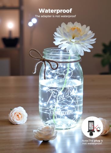 Minetom Fairy Lights Plug in, 33Ft 100LEDs String Lights for Bedroom - color: Pure White, size: 100 LEDs