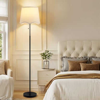 Floor Lamps for Living Room & Bedroom, 60" Modern Tall Standing Lamp, 3CCT - color: Dot Wave-Shades+Black Pole