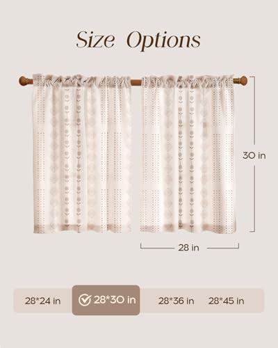 Miss Adola 30 Inch Length Kitchen Tier Curtains, Striped Farmhouse - color: Striped Farmhouse, size: 28"W x 30"L (Pack of 2)