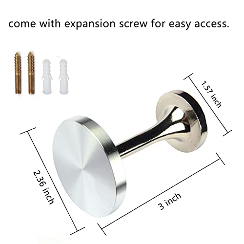 BEL AVENIR 2 Pack Curtain Holdbacks Metal Round Medallion Drapery Tiebacks Wall Hooks Modern Simple Style Home Decor with 2pcs Screws (Silver) - color: Silver