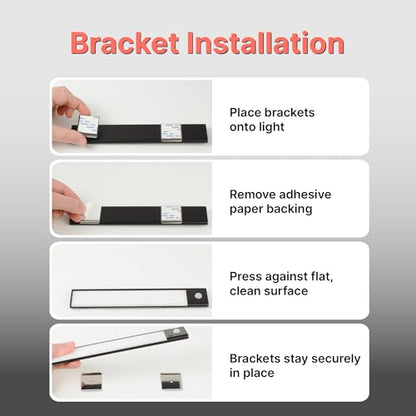 Motion Sensor Under Cabinet Light, LED Closet Light, 15.75 in Black - color: Black, size: Medium - 15.75in
