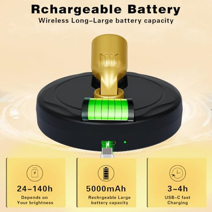 Mini Rechargeable LED Spotlight, spot Lights Indoor,Plant Light - color: Gold