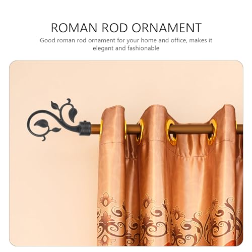 Cabilock 2Pcs Curtain Rod Plug Plastic Finials Decorative Curtain Rod Ends Window Drape Pole Finials for Home Office Window Treatment