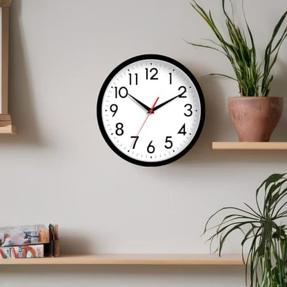 DAXSMY 8 Inch Wall Clock, Battery Operated Silent Non Ticking - color: A-black, size: 8"