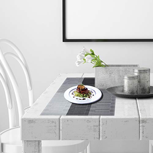 PIGCHCY Placemats,Washable Vinyl Woven Table Mats,Elegant Durable Placemats for Dining Table Set of 4 (Black) - color: A: Black, size: 4 Placemats