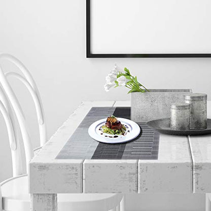 PIGCHCY Placemats,Washable Vinyl Woven Table Mats,Elegant Durable Placemats for Dining Table Set of 4 (Black) - color: A: Black, size: 4 Placemats