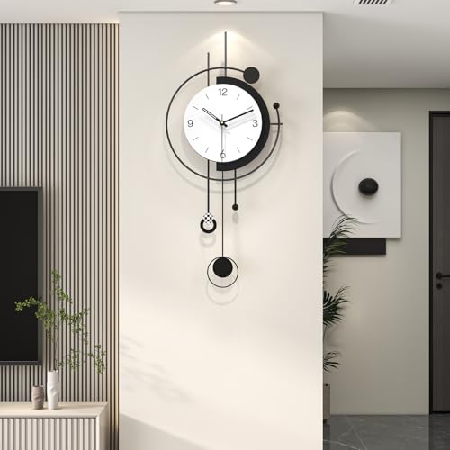 Large Wall Clock for Living Room Decor Modern Silent Black Clock | Analog Battery Operated Non Ticking for Bedroom Office Kitchen Home Decorative Metal Unique Clock Wall Art Decor 13x29 inch - size: 13x29 in