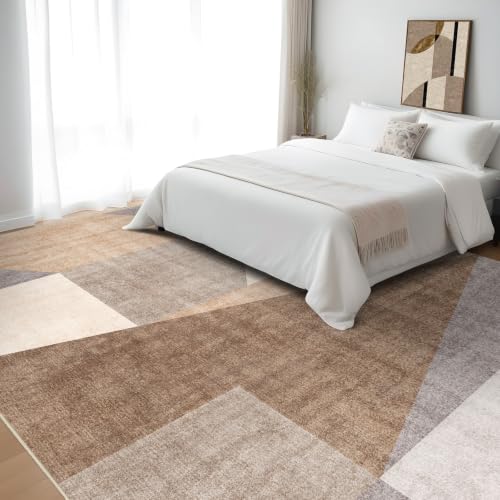 8x10 Washable Area Rug for Living Room - Non-Slip Geometric Rugs Tan Beige - color: Tan Beige, size: 8' x 10' (Rectangular)