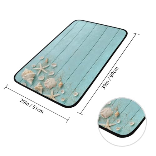 Teal Wood Kitchen Rug Non-Slip Indoor Carpet Absorbent Welcome Mat - color: A:a-4