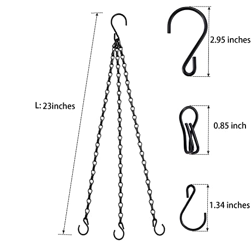 Heybe Hanging Baskets Chains 23 Inches 3 Leads Hanging Chains Flower Pot Hanger Replacement Plant Hangers for Planters and Lanterns, Pack of 3 (3 Legs) - style: 3 Legs
