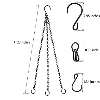 Heybe Hanging Baskets Chains 23 Inches 3 Leads Hanging Chains Flower Pot Hanger Replacement Plant Hangers for Planters and Lanterns, Pack of 3 (3 Legs) - style: 3 Legs