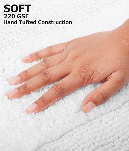 COTTON CRAFT 2 Pack Reversible Bath Mat - Soft Plush Bath Rug -20x30- White - color: White, size: 20x30 Inches