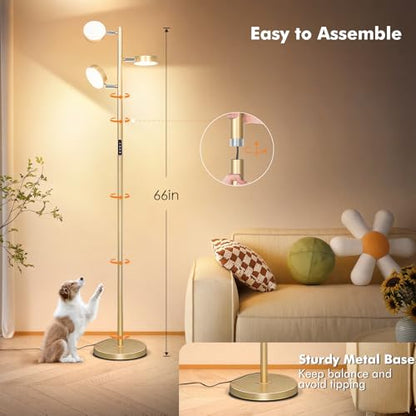 Tree Floor Lamp for Living Room - Modern Gold Standing Lamp - color: Gold