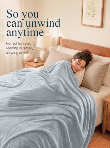 Utopia Bedding Soft Fleece Bed Blanket Throw Size Light Grey (50x60 Inch) - color: Light Grey, size: Throw (50x60 Inch)