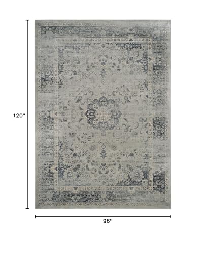 SAFAVIEH Area Rug 8x10 - Vintage Collection - Large - Light Blue, Viscose, Distressed Design, Slip Resistant, Ideal for Living Room, Bedroom, Office, Dining Space (VTG113-7660) - color: Light Blue, size: 8' x 10' (Rectangular)