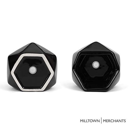 Succulent Wall Planters - Wall Vases - Black Ceramic Wall Mounted Planters - Succulent Plant Pots - Hanging Vases for Living Wall (2 Pack/Geometric/Black) - color: Small Black Geometric