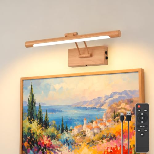 Battery Operated Picture Light for Wall,Wood Finish 15.7-Inch - color: Wood Finish, size: 15.7 Inch
