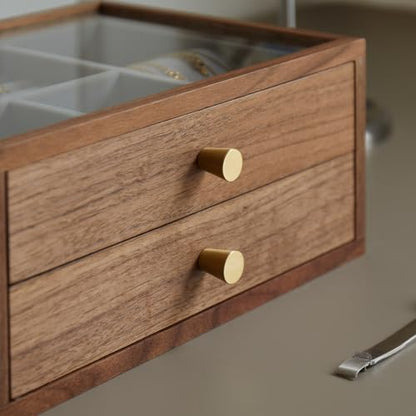 Black Walnut Jewelry Organizer, 2 Layer - size: 2 Layer