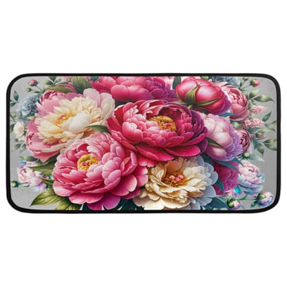 Flower Red Kitchen Rug Non-Slip Indoor Carpet Absorbent Welcome Mat - color: A:a-6