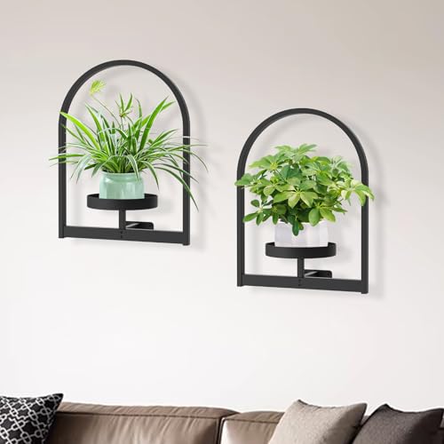 2 Pack Wall Plant Holders, Metal Window Planters Shelves, Black - color: Black 2 Pack