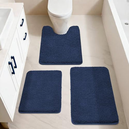 COSY HOMEER Extra Thick Bath Rugs for Bathroom Non Slip Bath Mat 24x48 Navy - color: Navy, size: 2' X 4' (Rectangular)