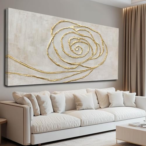 XIANSHOU Abstract Wall Art Pictures Contemporary Wall Hanging Decor Neutral Wall Print 29"x58" Wall Decorations for Living Room Dining Room - color: Gold, size: 58"L x 29"W