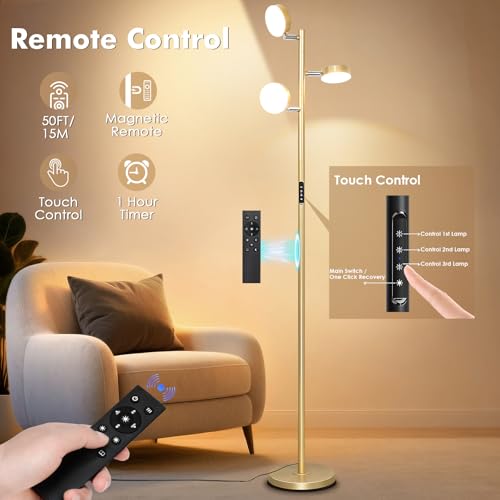 Tree Floor Lamp for Living Room - Modern Gold Standing Lamp - color: Gold