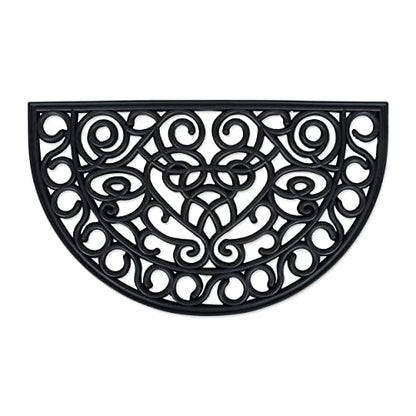 DII High Traffic All-Weather Rubber Doormat, 18x30, Iron Heart - color: Iron Heart, size: 1'6" x 2'6" (Rectangular)