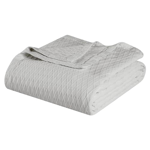 Superior Cotton Blanket, Lightweight, Breathable Bedding, Throw, Platinum - color: Platinum, size: Throw