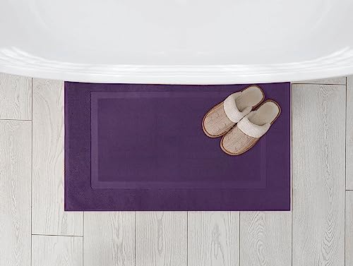 Utopia Towels Cotton Bath Mat, 21x34 in, 2 Pack, Plum - color: Plum, size: 2 Bath Mats