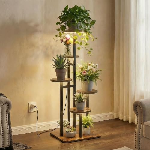 5 Tier Plant Stand Indoor with Grow Light for Multiple Plants