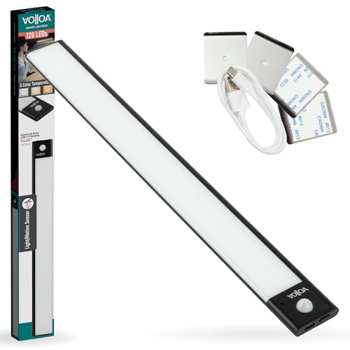 Motion Sensor Under Cabinet Light, LED Closet Light, 15.75 in Black - color: Black, size: Medium - 15.75in
