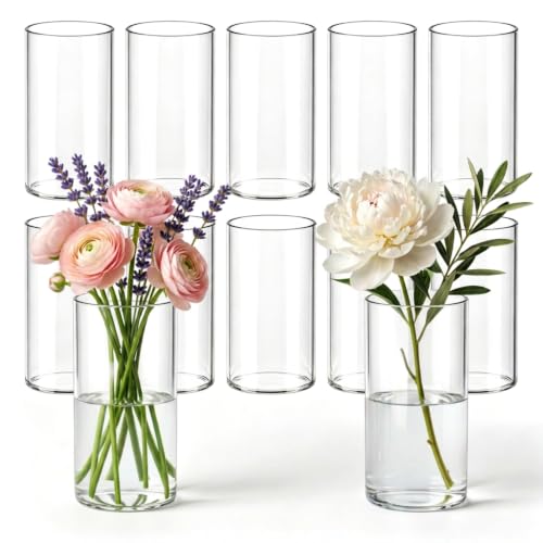 12Pcs Borosilicate Glass Vases for Centerpieces.