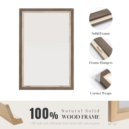 Large Framed Neutral Abstract Wall Art, Set of 3, Beige Brown, 24x36 In - color: Earthy, size: 24" W x 36" H x 3pcs