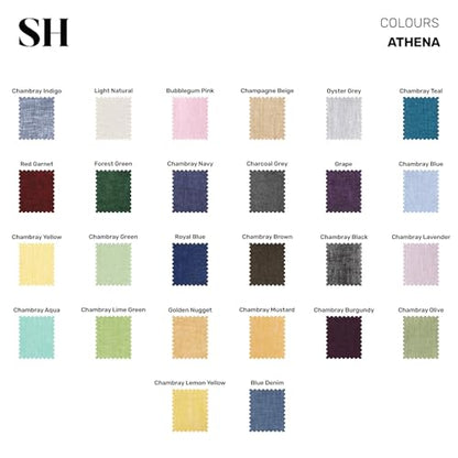 Solino Home 100% 순수 리넨 플레이스 매트 블랙, 아테나 35.6 x 35.6cm(14 x 14인치), 4개 세트 - color: 21: 블랙 샴브레이, size: 14" X 14" (Set of 4)