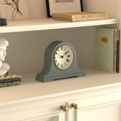 NEWGATE® Broadway Mantel Clock | Classic Napoleon’s hat Design | Asparagus Green | Roman Numerals | Traditional Style for Desk, Table top, Shelf or Bedside - color: Asparagus Green