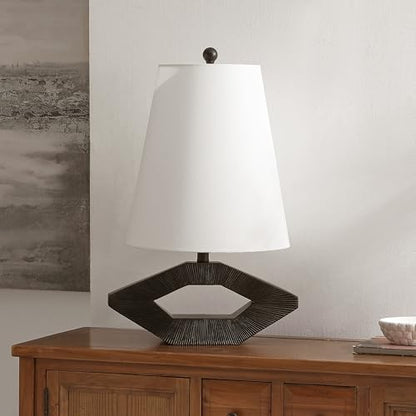 SAFAVIEH Lighting Collection Praia Black Resin 25-inch Table Lamp for Bedroom, Living Room, Home Office, Desk, Nightstand (LED Bulb Included)
