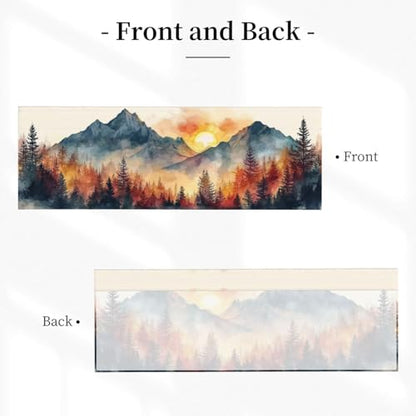 Mountain Landscape Valances for Windows Rod Pocket Curtain Valance 1 Panel Short Curtains for Kitchen Bathroom Living Room Bedroom Window Treatments - color: Mountain Landscape