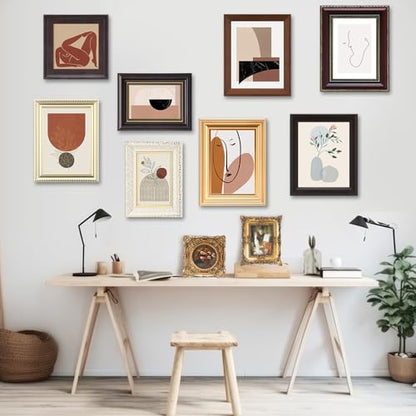 Qunclay 10 Pack Vintage Picture Frames Wall Ornate Antique, Simple Style - style: Simple Style