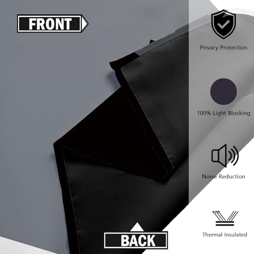 Tyrot Black White Grey Blackout Curtains for Bedroom Living Room 84 inch - color: Grey, size: 42"W x 84"L (Pack of 2)