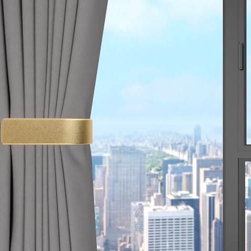 Groleca 2 Pack Curtain Holdbacks Curtain Tiebacks Wall Mount, Gold - color: Gold
