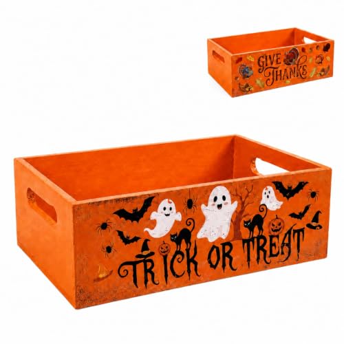 Large Halloween Candy Bowl Trick or Treat Holder Double Sided