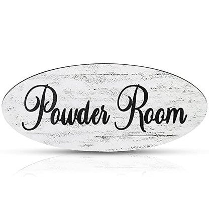 Queekay Powder Room Sign, Wooden Powder Room Decor Hanging Sign - style: Powder Room