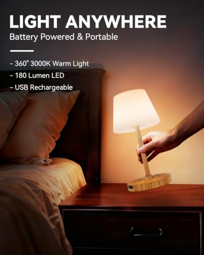 SAIWEYA Outdoor Waterproof Shower Lamp, 8000mAh Rechargeable Bathroom Lamp - color: Wood Grain, size: 8000mAh