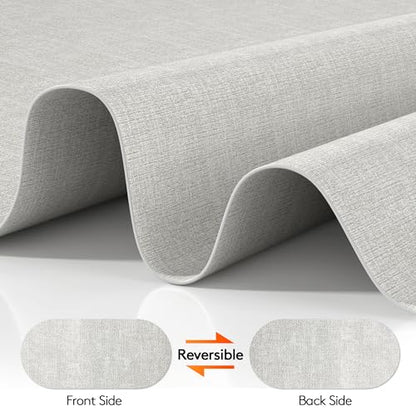 DOLOPL Oval Placemats Set of 6, Gray Faux Leather Table Place Mats - color: Gray, size: Medium: 11.8" x 17"