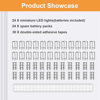 Aogist 24 PCS Red Mini LED Spot Lights, Battery Operated Tiny SMD Lamps - color: Red, size: 24