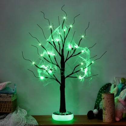 PEIDUO Halloween Tree with Light-up Base Rechargeable Halloween Decoration - color: Dark